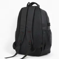 Рюкзак школьный на молнии, с карманами, однотонный, 31&times;14&times;46 см, чёрный