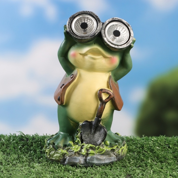Садовый фонарь  Садовый фонарь "Лягушонок с биноклем" 7х8х15см
