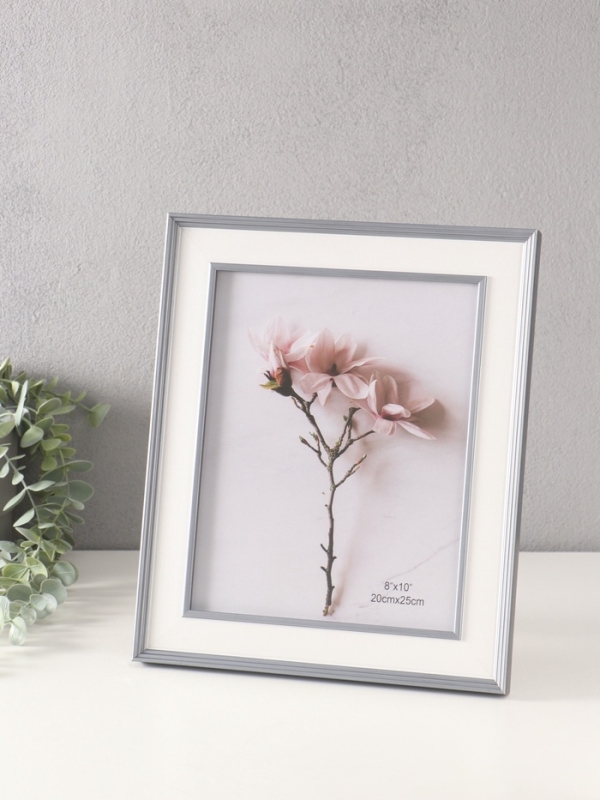 Фоторамка пластик 20х25 см "Романтизм" серая 2,5х26,2х31,2 см