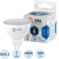 Лампа светодиодная Эра 6W GU5.3 4000k нейт.бел. спот