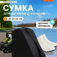 Сумка для коньков и роликов, 38&times;40 см, чёрная