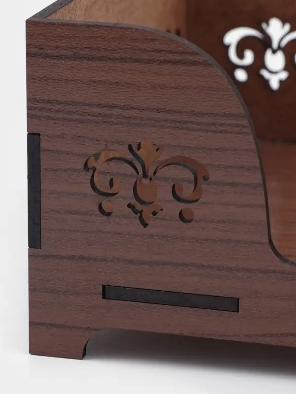 Салфетница деревянная Доляна &laquo;Орех&raquo;, 12.5&times;12.5 см, с салфетками, коричневая