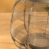 Подсвечник фонарь со стеклянной колбой 19х19х18 см, d 7,5 см, металл, цв. серый