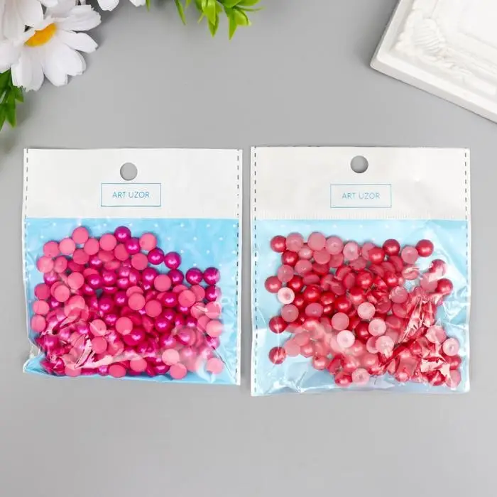 Набор для творчества половинка жемчужины цветная d=0,8 см 20 гр,