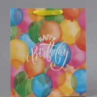 Пакет подарочный крафтовый, упаковка, &laquo;Happy birthday&raquo;, ML 27&times;23&times;11.5 см