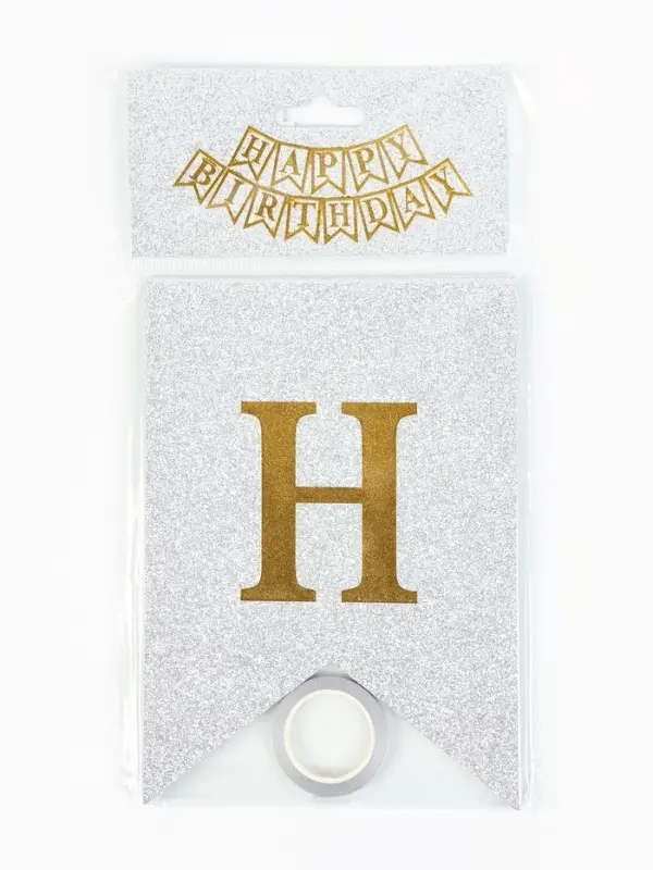 Гирлянда  Гирлянда "Happy Birthday" серебряная