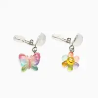 Серьги-клипсы детские Выбражулька «Бабочка», сияющие, цветные