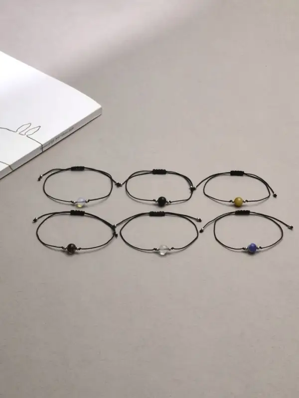 Браслет-оберег &laquo;Нить судьбы&raquo;, шар №8, цветной в золоте