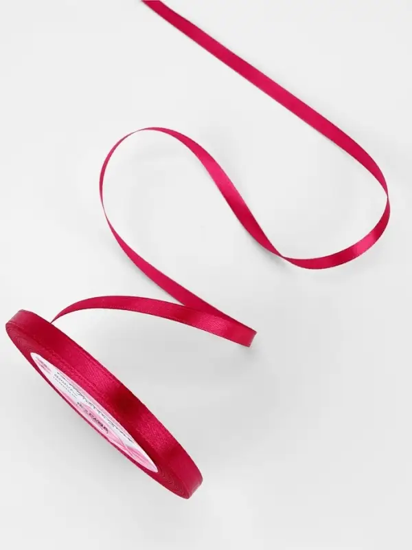 Лента атласная, 6 мм, 23±1 м, ярко-розовая №72 Лента атласная, 6 мм, 23±1 м, ярко-розовая №72