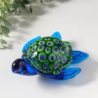 Сувенир стекло "Черепашка калейдоскоп" под муранское стекло 10,5х13,5х7 см