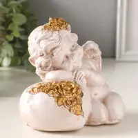 Фигура полистоун "Ангелочек на сердце" 13х14 см