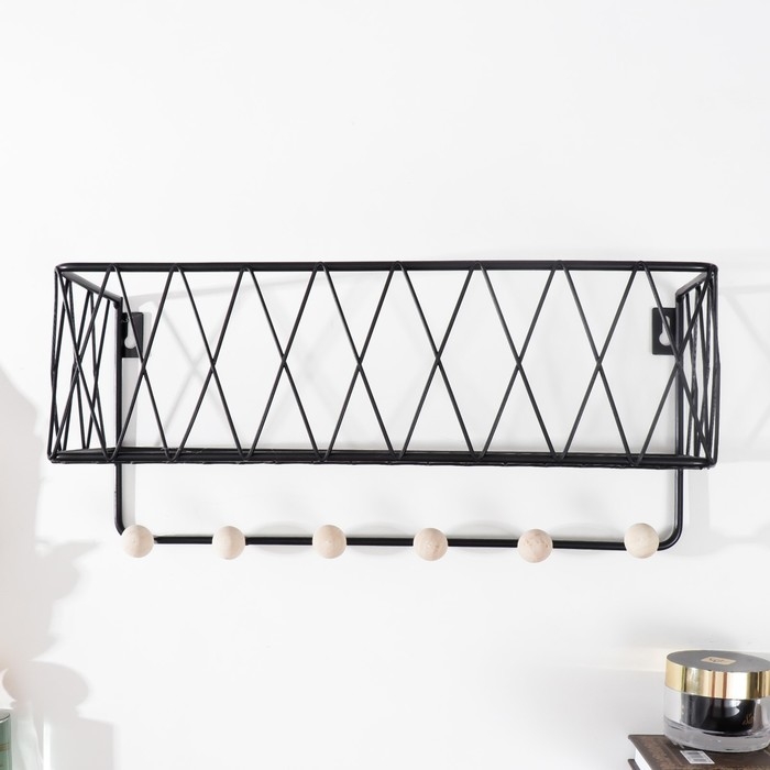 Крючки декоративные металл Крючки декоративные металл "Сеть" чёрный 15,5х12х35 см