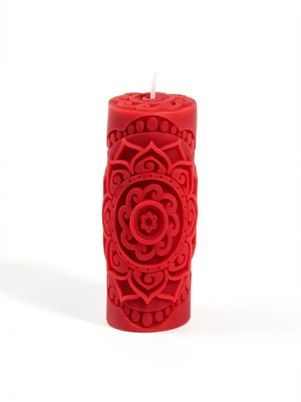 Свеча интерьерная &laquo;Солнце&raquo;, 160 г, 4.8&times;4.8&times;11 см, красный