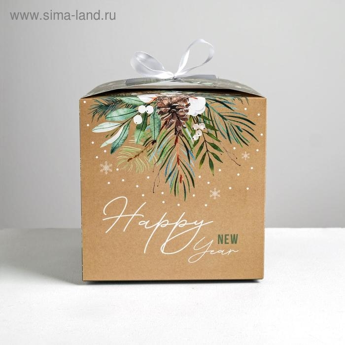 Коробка подарочная новогодняя складная «Волшебство», 18 х 18 х 18 см, Новый год Коробка подарочная новогодняя складная «Волшебство», 18 х 18 х 18 см, Новый год