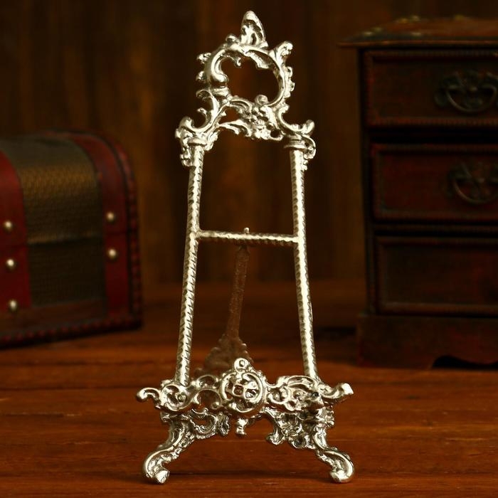 Мини мольберт  Мини мольберт "Идеал" серебро 24х10х4 см