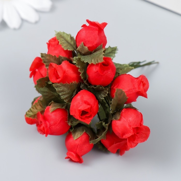 Цветы для декорирования Цветы для декорирования "Роза Бланка" красная 1 букет=12 цветов 10 см