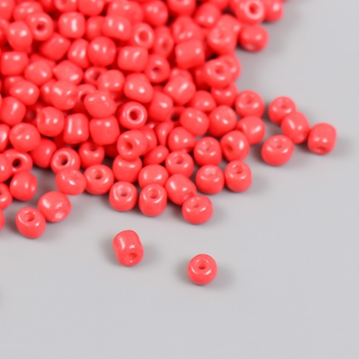 Бисер стекло 6/0  Бисер стекло 6/0 "Коралл" яркий 450 гр