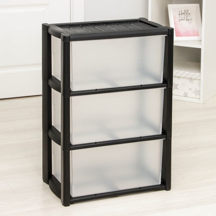 Комод 3-х секционный «Колорит», цвет чёрный Комод 3-х секционный «Колорит», цвет чёрный