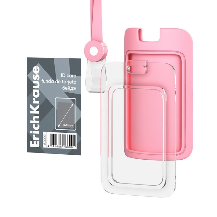 Бейдж вертикальный 54 х 85 мм, ErichKrause силиконовый корпус, силиконовая лента, микс Бейдж вертикальный 54 х 85 мм, ErichKrause силиконовый корпус, силиконовая лента, микс