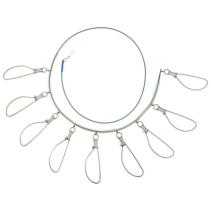 Кукан металлический, 9 карабинов, синий