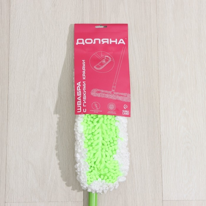 Швабра для мытья пола Доляна, микрофибра 38×8 см, гибкие края, телескопическая ручка 80(120) см Швабра для мытья пола Доляна, микрофибра 38×8 см, гибкие края, телескопическая ручка 80(120) см