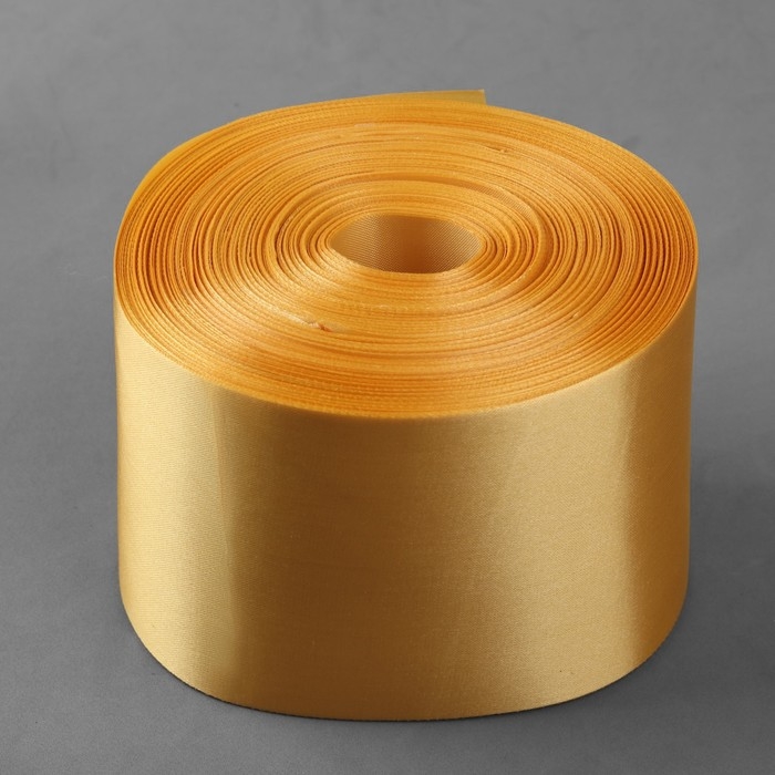 Лента атласная, 100 мм × 100 ± 5 м, цвет золотой Лента атласная, 100 мм × 100 ± 5 м, цвет золотой