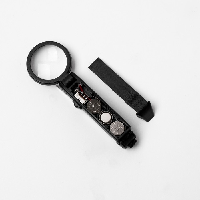 Лупа с пинцетом, линза 25мм, подсветка Лупа с пинцетом, линза 25мм, подсветка