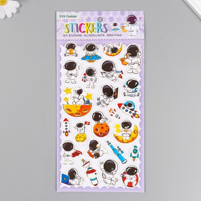 Наклейки для творчества бумага Наклейки для творчества бумага "Хобби космонавта" 15х30 см