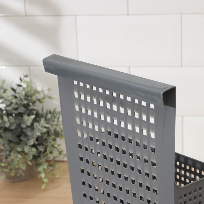 Корзина для хранения навесная на дверцу «Лофт», 24,5×9,5×31,5 см, цвет серый Корзина для хранения навесная на дверцу «Лофт», 24,5×9,5×31,5 см, цвет серый