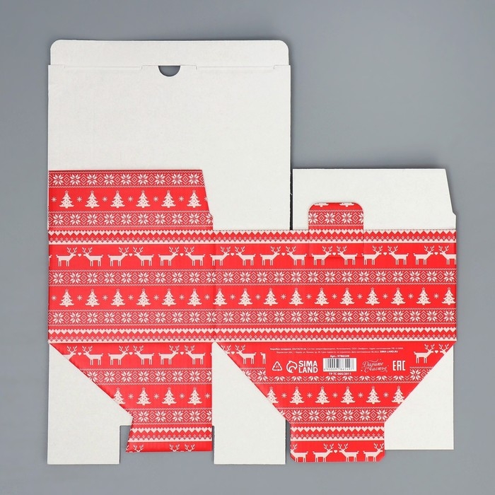 Коробка подарочная новогодняя складная «Тепла и уюта», 22 х 15 х 10 см, Новый год Коробка подарочная новогодняя складная «Тепла и уюта», 22 х 15 х 10 см, Новый год