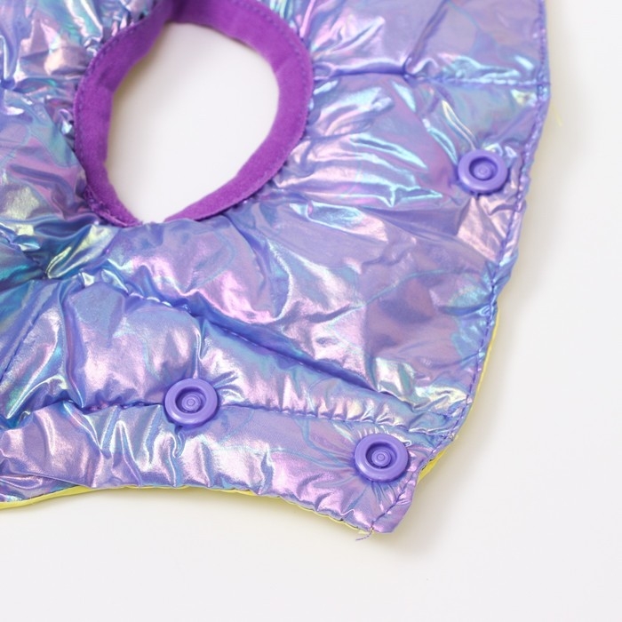 Куртка для собак двухсторонняя с утяжкой, размер 10 (ДС 25, ОГ 34,ОШ 24),фиолетовая/жёлтая Куртка для собак двухсторонняя с утяжкой, размер 10 (ДС 25, ОГ 34,ОШ 24),фиолетовая/жёлтая