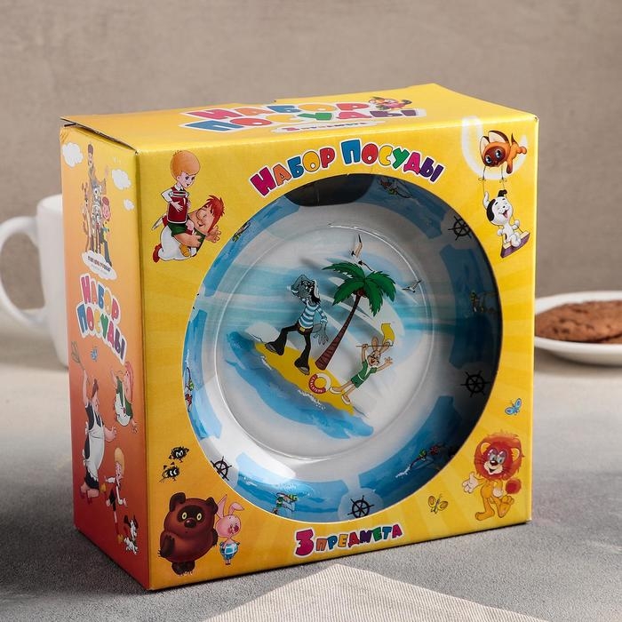 Набор посуды Набор посуды "Ну, погоди!", 3 предмета: кружка 200 мл, салатник 300 мл, тарелка 20 см