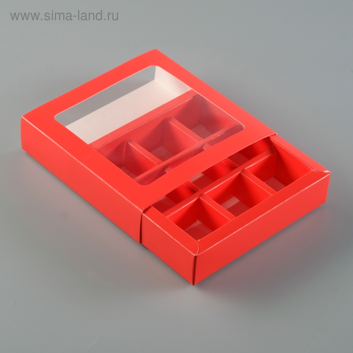 Упаковка для конфет 9 шт,14,5 х 14,5 х 3,5 см, красный Упаковка для конфет 9 шт,14,5 х 14,5 х 3,5 см, красный