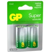 Батарейка алкалиновая GP Super Alkaline, C, LR14-2BL, 1.5 В, блистер, 2 шт.