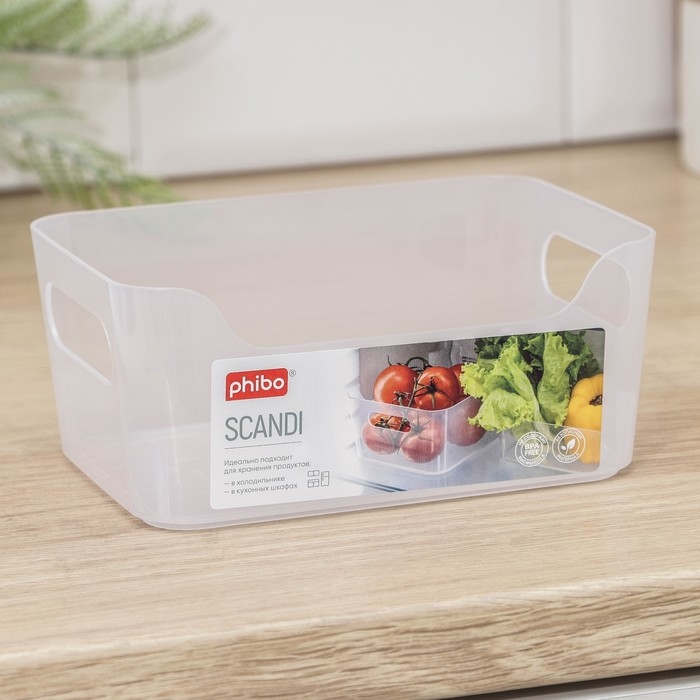 Корзина для хранения Scandi, 1,2 л, 17×12×7,5 см, цвет прозрачный Корзина для хранения Scandi, 1,2 л, 17×12×7,5 см, цвет прозрачный