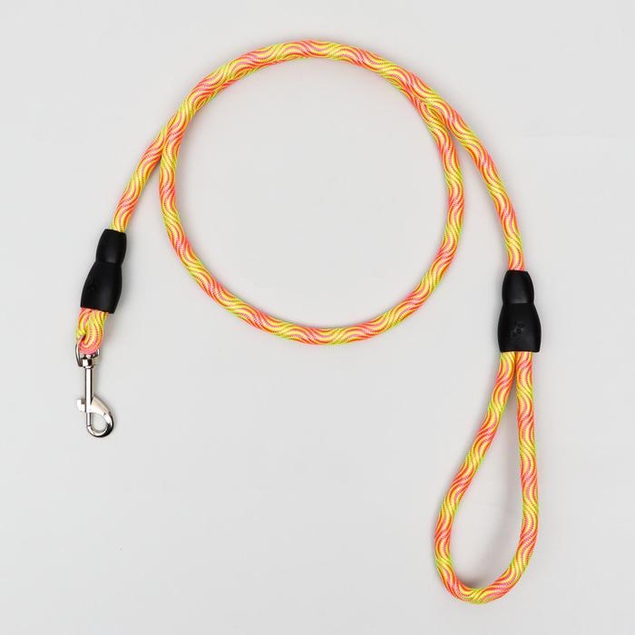 Поводок круглый Поводок круглый "Волна", 120 х 1 см, салатово-розовый неон