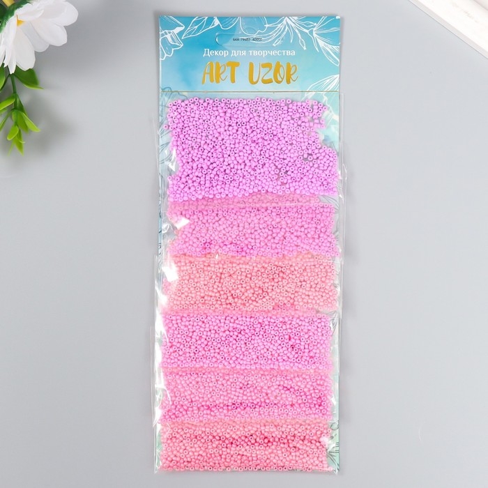 Бисер круглый 12/0  Бисер круглый 12/0 "Розовые облака" 6 цветов х 10 гр 20х8 см