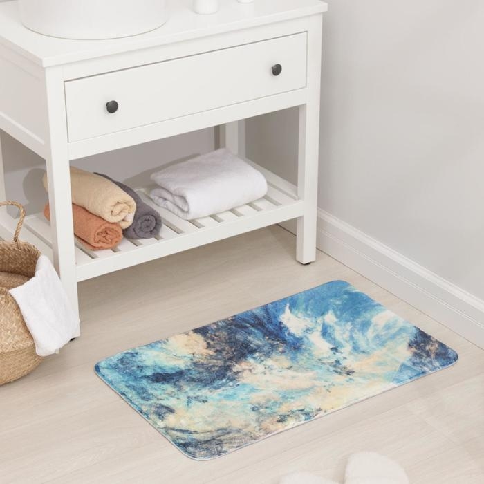 Коврик для ванной Доляна «Космос», 50×80 см, цвет синий Коврик для ванной Доляна «Космос», 50×80 см, цвет синий