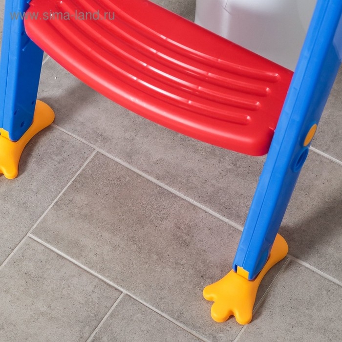 Детское сиденье на унитаз со ступенькой «Помощник малыша», с ручками, цветное Детское сиденье на унитаз со ступенькой «Помощник малыша», с ручками, цветное