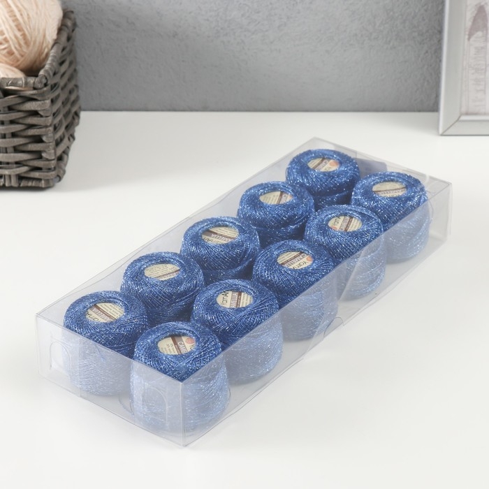 Пряжа Пряжа "Camelia" 70% полиэстер, 30% люрекс 190м/25±5гр (428 василек)