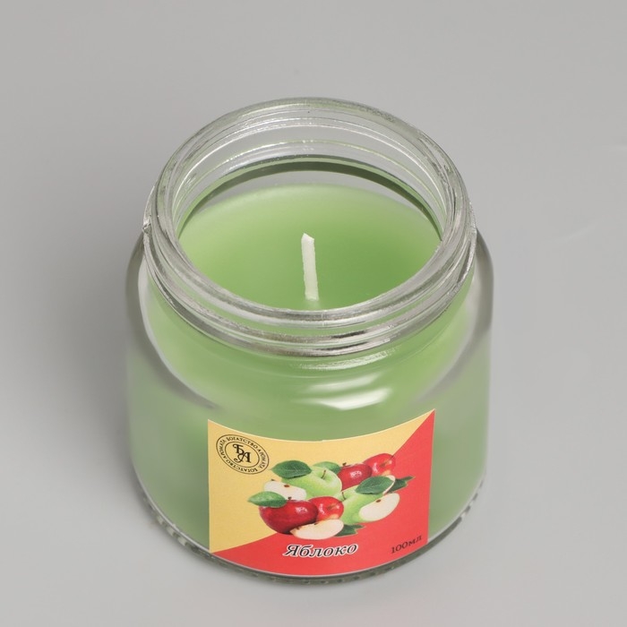 Свеча  ароматическая в стекле 6,3см, 100мл, яблоко Свеча  ароматическая в стекле 6,3см, 100мл, яблоко