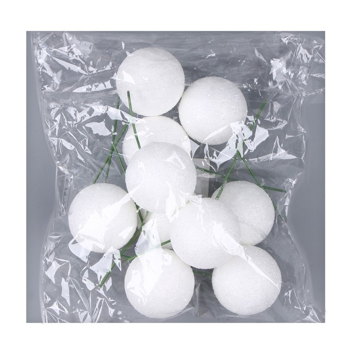 Фигурка для поделок и декора на проволоке «Шар», набор 10 шт., размер 1 шт. — 4 × 11 см, цвет белый Фигурка для поделок и декора на проволоке «Шар», набор 10 шт., размер 1 шт. — 4 × 11 см, цвет белый