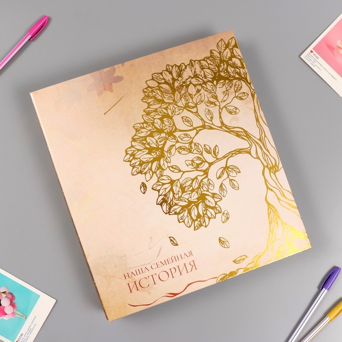 Фотоальбом на 500 фото 10x15 см Фотоальбом на 500 фото 10x15 см "Дерево. Семейная история" в коробке тиснение 5,5x30x33,5 см 10388