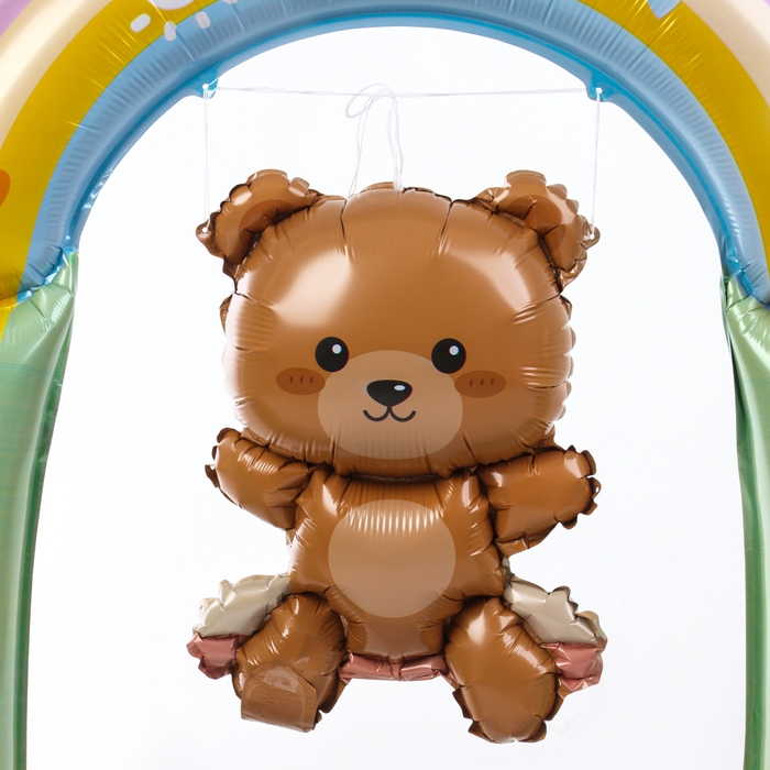 Шар фольгированный 44" &laquo;Медвежонок на качелях&raquo;, на подставке, под воздух