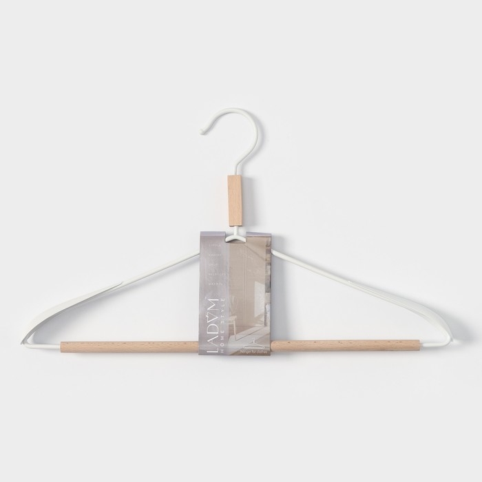 Плечики - вешалка для одежды LaDо́m Laconique, 42×24×3,2 см, широкие плечики, цвет белый Плечики - вешалка для одежды LaDо́m Laconique, 42×24×3,2 см, широкие плечики, цвет белый