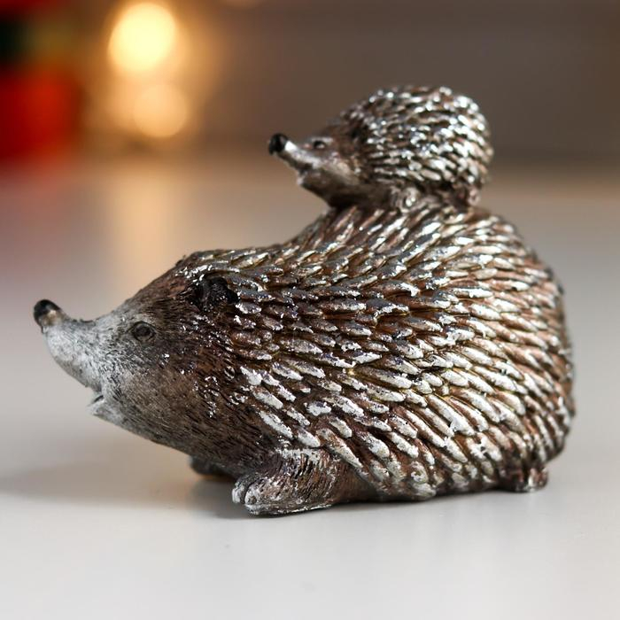 Сувенир полистоун  Сувенир полистоун "Ёж с малышом ёжиком на спине" 7х6,5х10 см