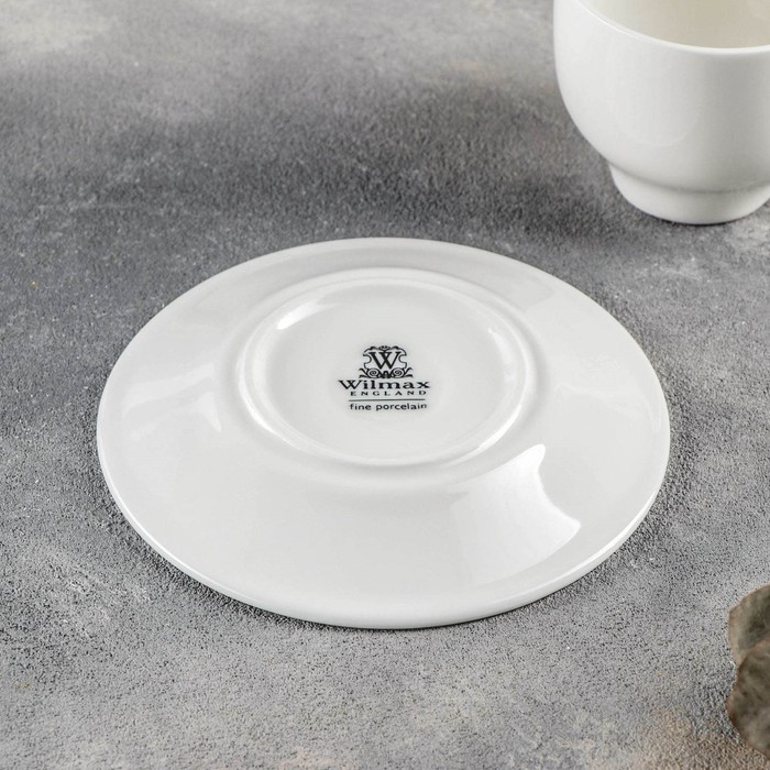 Чайная пара фарфоровая Wilmax, 2 предмета: чашка 170 мл, блюдце d=12,7 см, цвет белый Чайная пара фарфоровая Wilmax, 2 предмета: чашка 170 мл, блюдце d=12,7 см, цвет белый