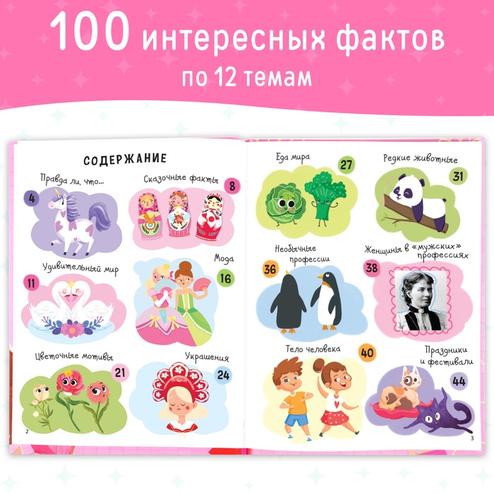Энциклопедия в твёрдом переплёте «100 фактов для девочек», 48 стр. Энциклопедия в твёрдом переплёте «100 фактов для девочек», 48 стр.