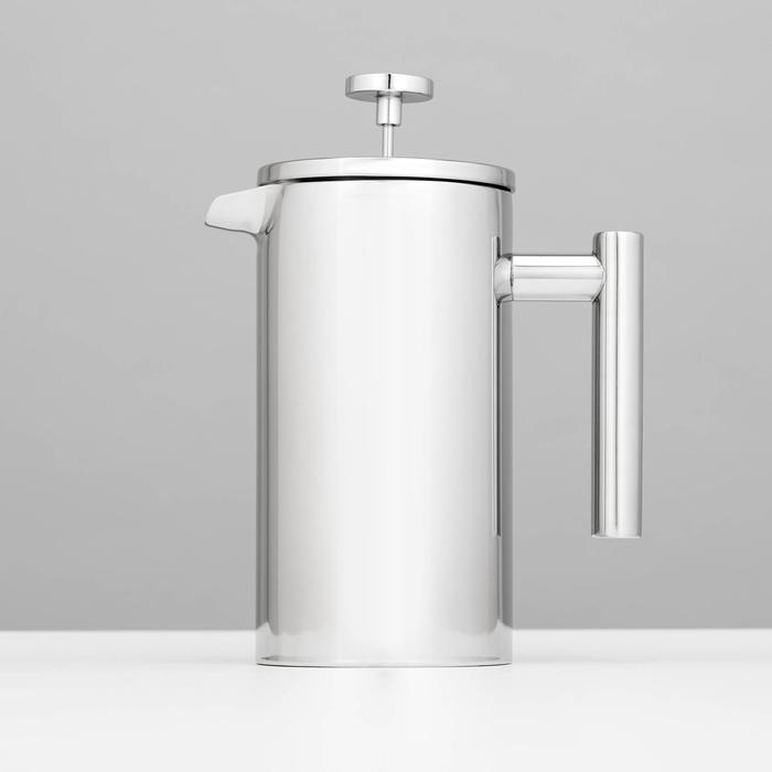 Френч-пресс из нержавеющей стали «Моко», 1 л, цвет хромированный Френч-пресс из нержавеющей стали «Моко», 1 л, цвет хромированный