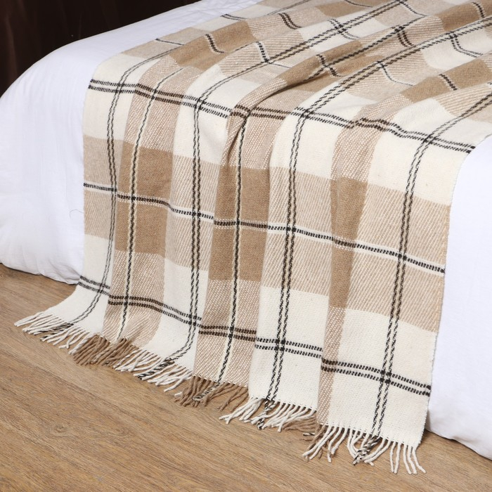 Плед Эльф 170х210см, бел/беж/корич рап.3, новозеландская шерсть 70%, пэ30% Плед Эльф 170х210см, бел/беж/корич рап.3, новозеландская шерсть 70%, пэ30%